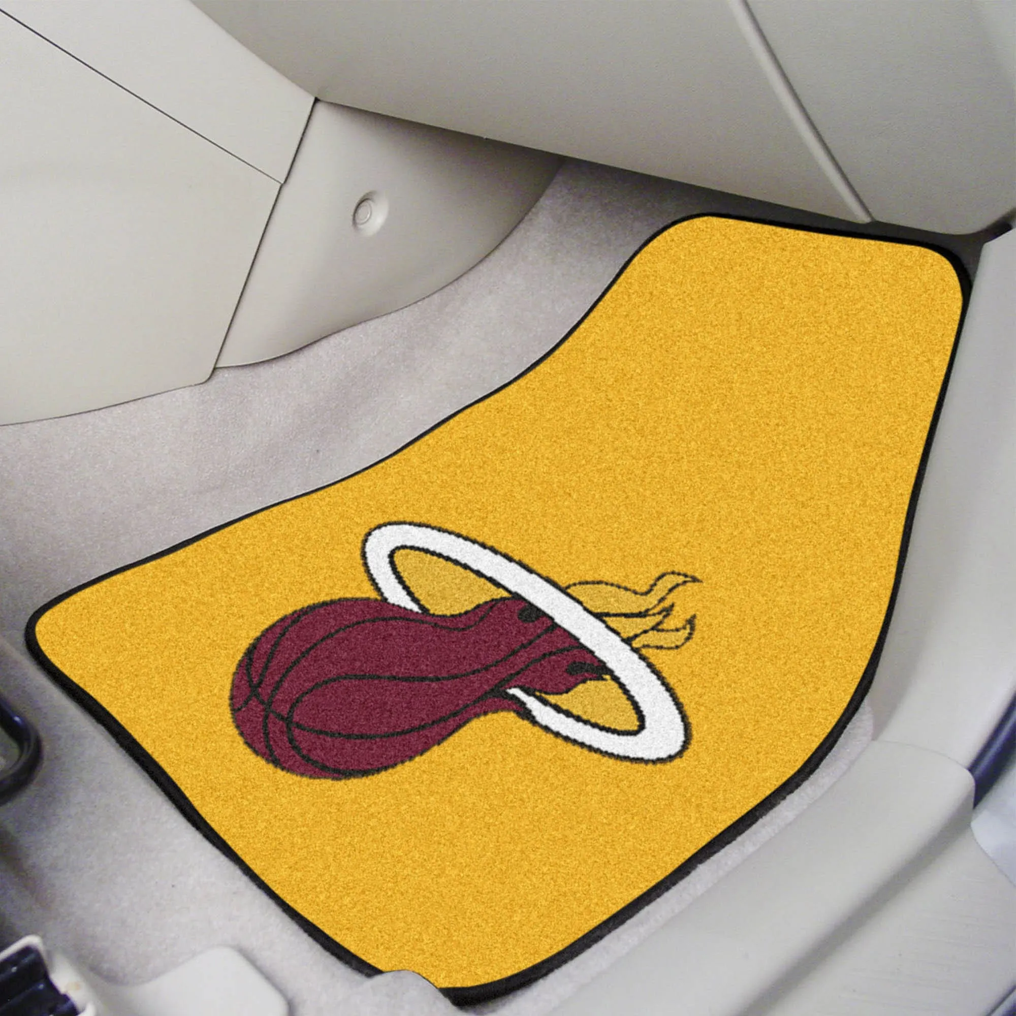 Miami Heat Front Carpet Car Mat Set - 2 Pieces