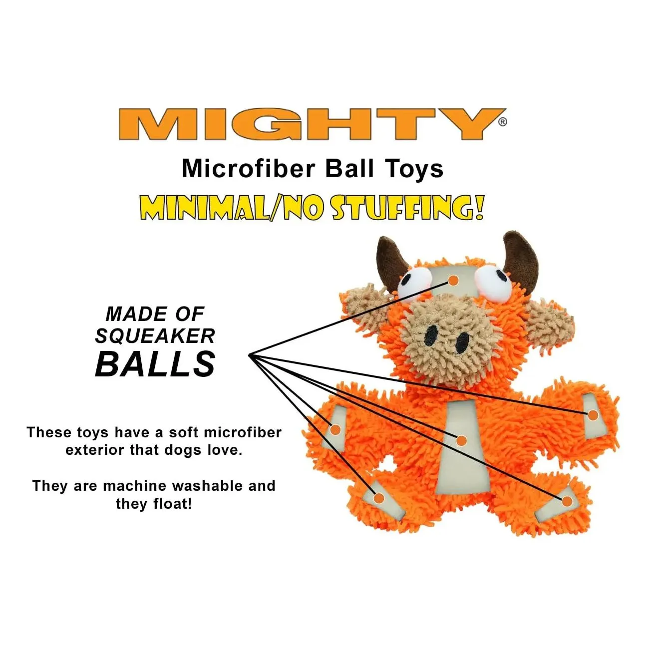 Mighty® Medium Micro Ball Rabbit Dog Toys 3.5 X 9 X 12 Inch