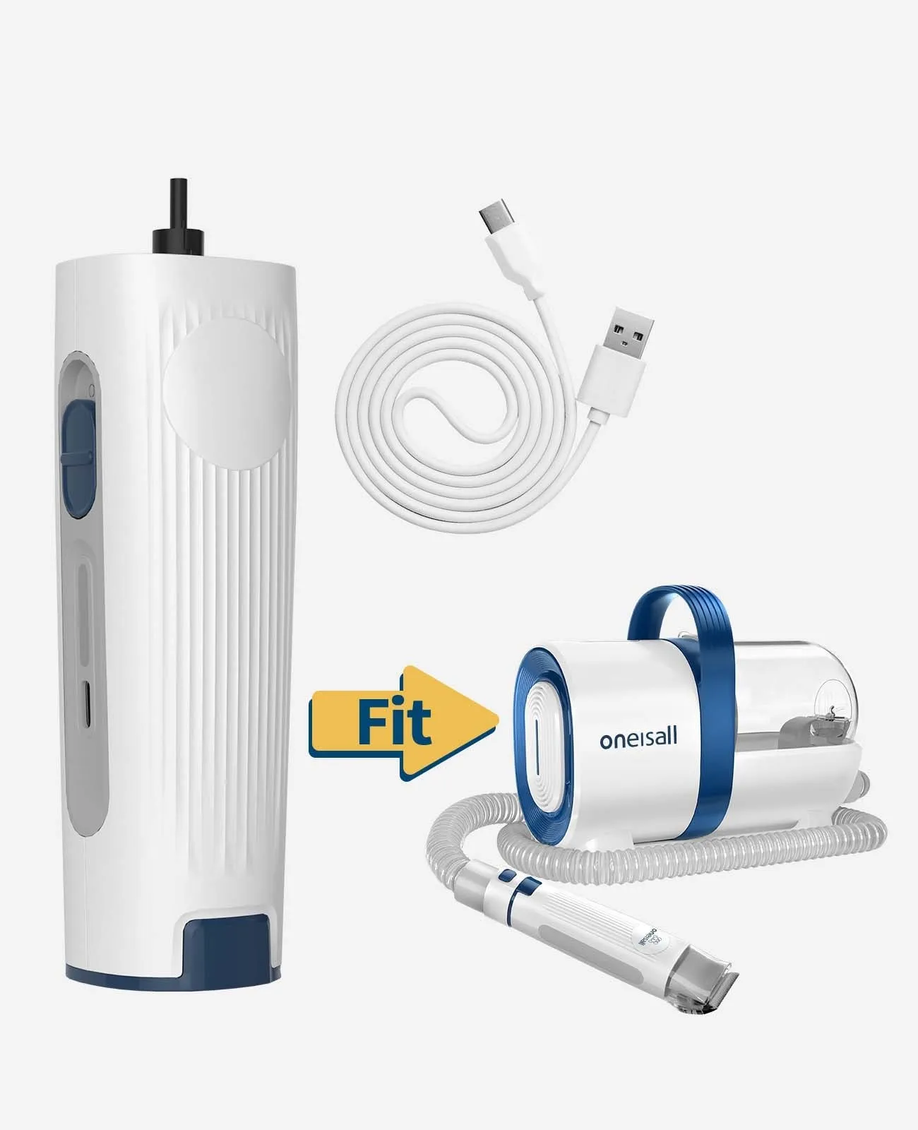Oneisall LM2 Pet Grooming Vacuum Main Clipper & USB Charger Replacement