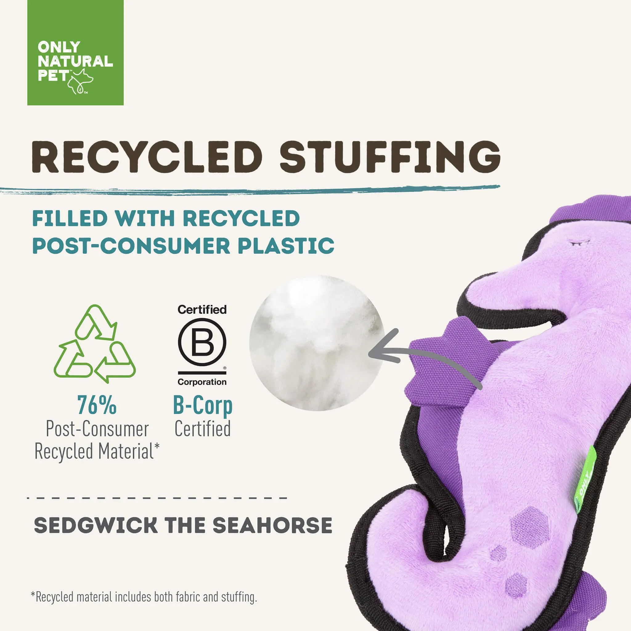 Only Natural Pet Sea Creatures Recycled Plush Dog Toys