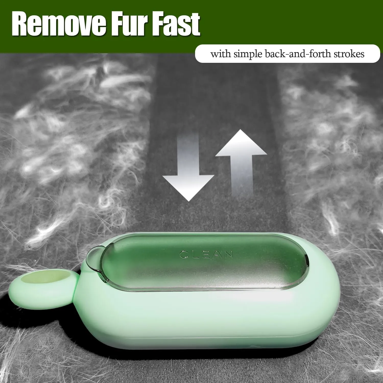 Pet Hair Remover, Self- Cleaning Lint Roller for Cats Dogs Fur, Portable Reusable Washable Pet Hair Removal Tool for Clothes, Car Seat, Carpet, Bedding, Sofa, Couch, Green