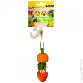 Pet One Veggie Wood Chew Carrot Carousel Small Animal Toy^^^