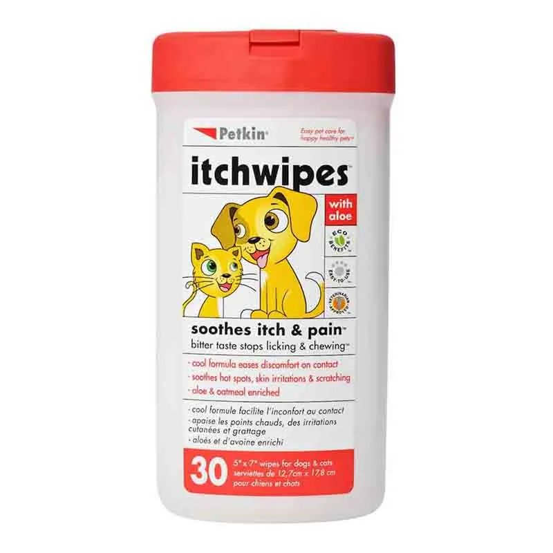 Petkin Itch Wipes for Pets, 30 wipes