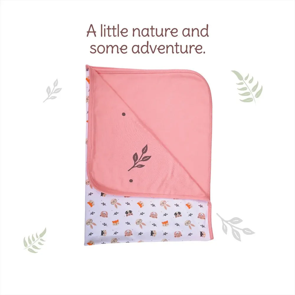 Pink Bunny Theme Reversible Cotton Muslin Blankets