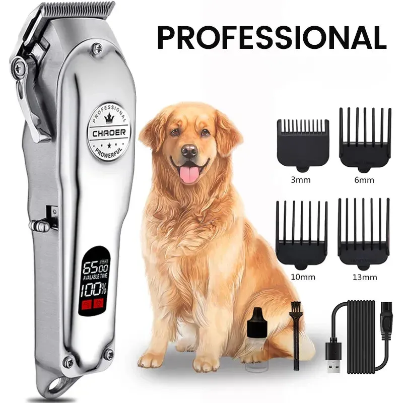 Professional Rechargeable Pet Hair Clipper Set - Low Noise Grooming for Dogs, Cats, and More