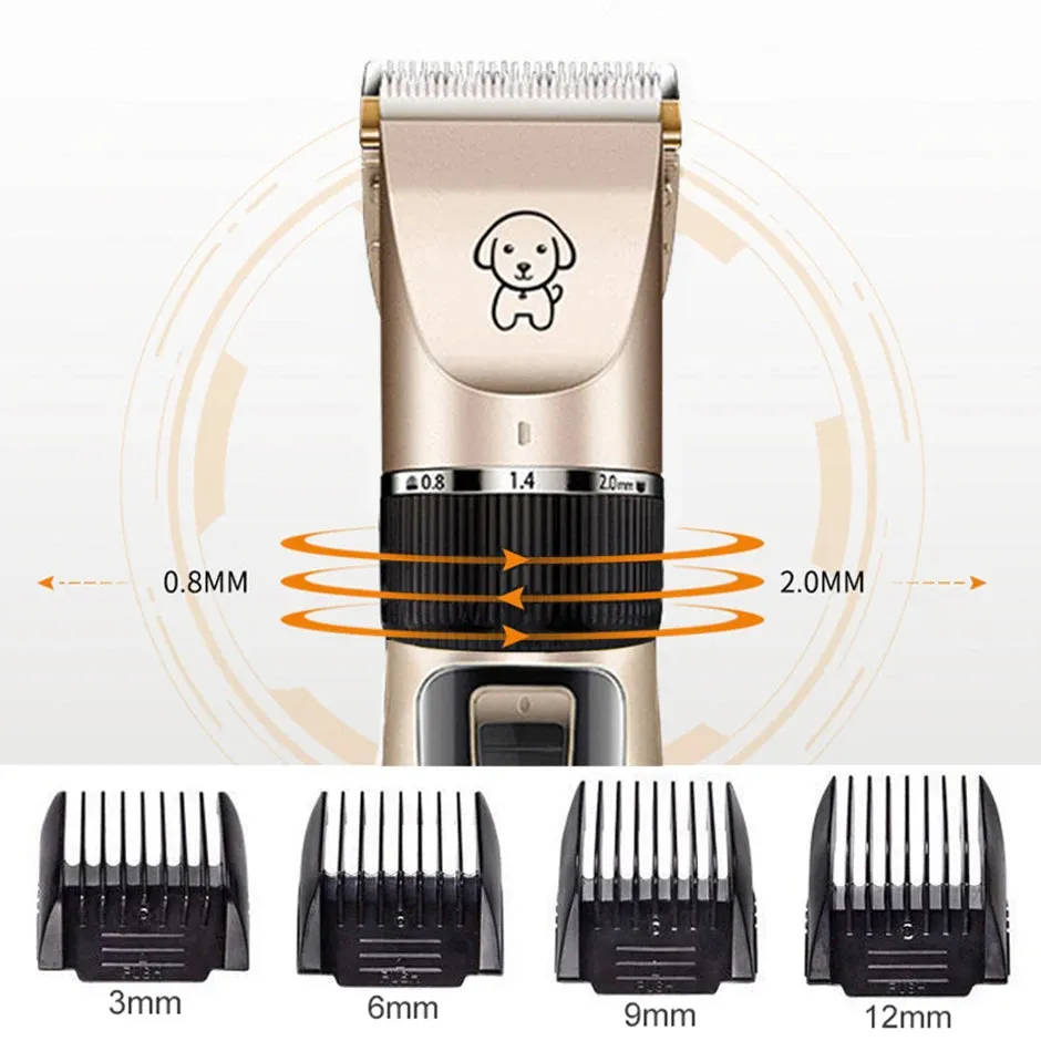 Professional Rechargeable Pet Hair Clipper Set - Low Noise Grooming for Dogs, Cats, and More