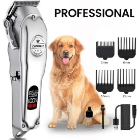 Professional Rechargeable Pet Hair Clipper Set - Low Noise Grooming for Dogs, Cats, and More