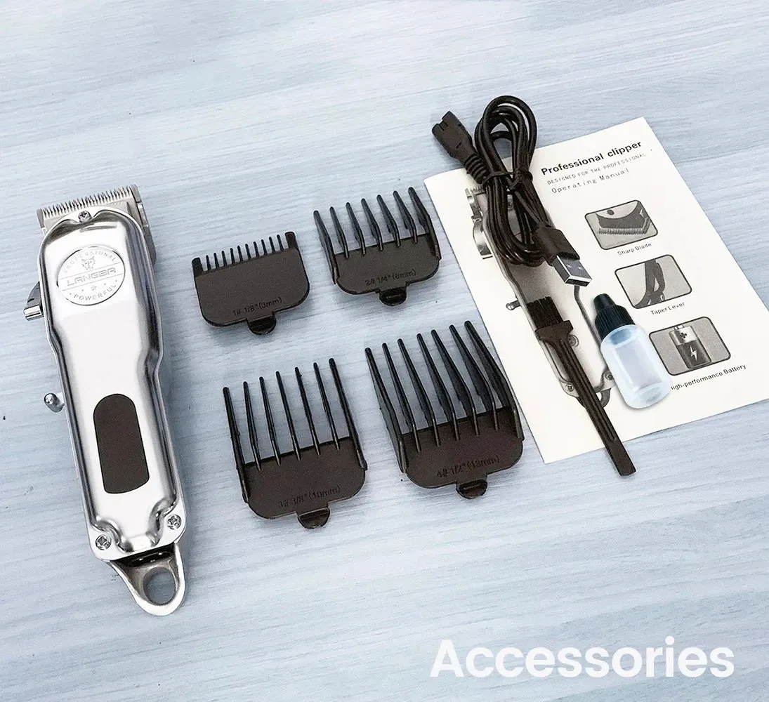 Professional Rechargeable Pet Hair Clipper Set - Low Noise Grooming for Dogs, Cats, and More