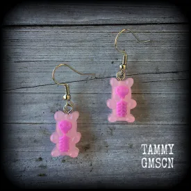 Skeleton gummy bear earrings