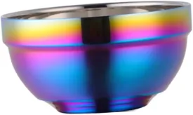 Stainless Steel Double Insulation Bowl White Snack Bowl Lid for Travel