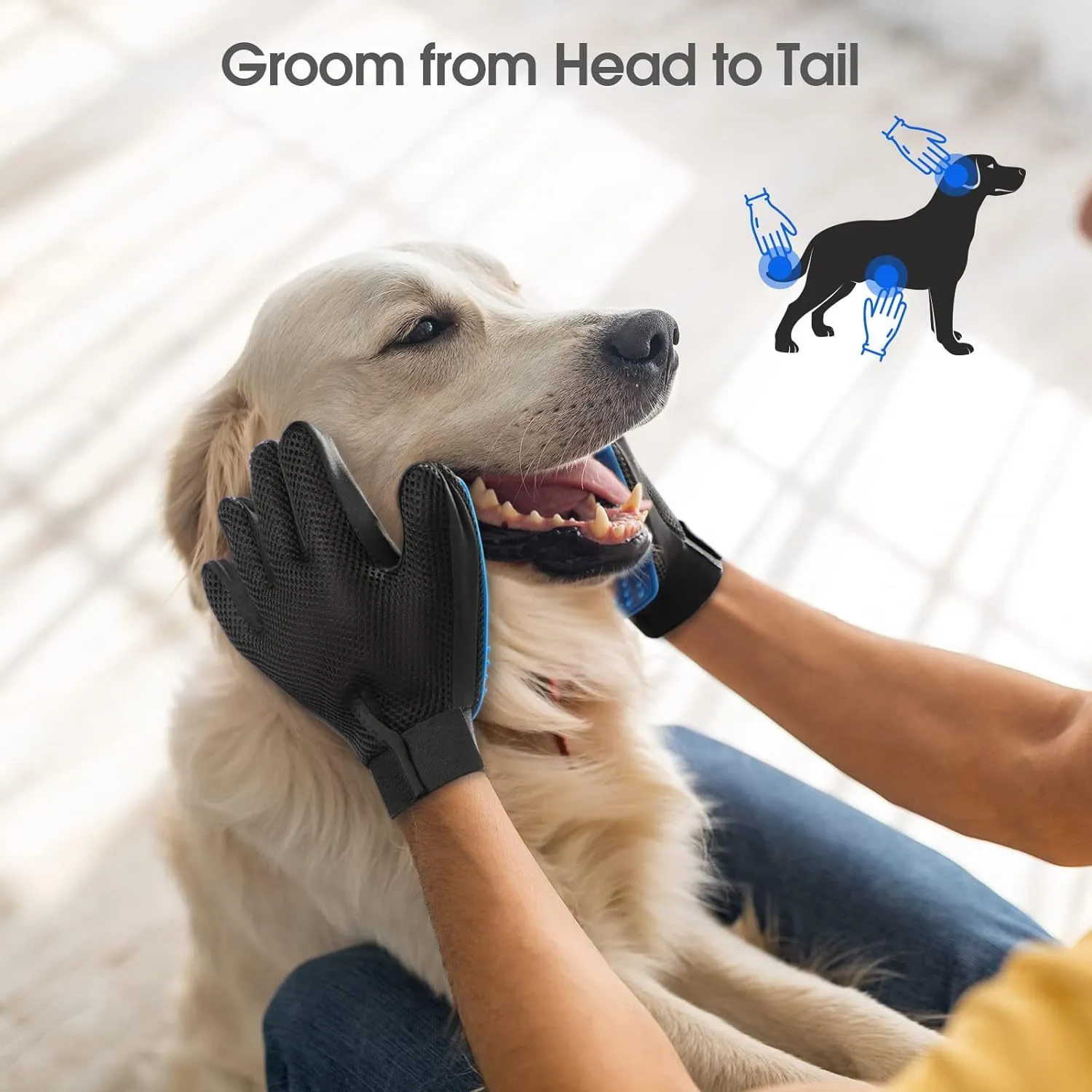 Upgrade Pet Grooming Gloves Cat Brushes For Gentle Shedding  Efficient Pets Hair Remover Mittens Dog Washing Gloves For Long And Short Hair Dogs Cats  Horse