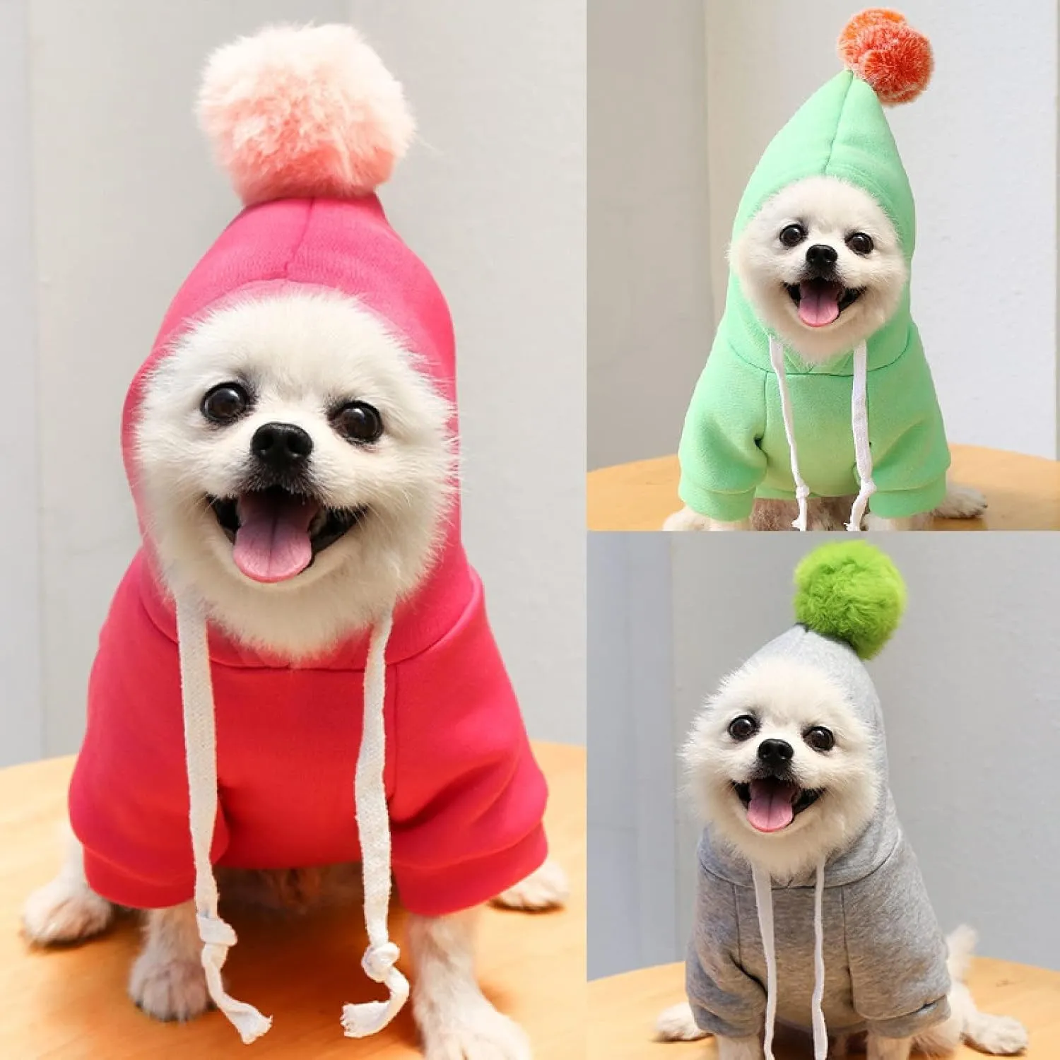 Warm Dog Winter Clothes Cute Fruit Dog Coat Hoodies Fleece Pet Dogs Costume Jacket for French Bulldog Chihuahua Ropa para Perro(1 Rose Red,S)