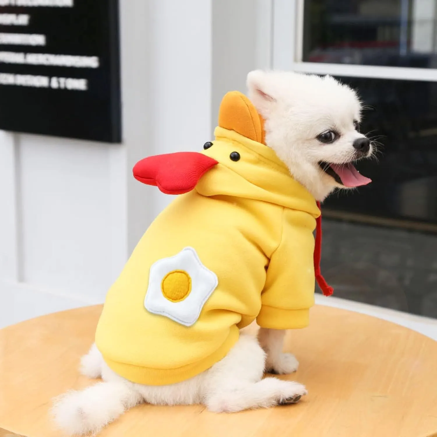 Warm Dog Winter Clothes Cute Fruit Dog Coat Hoodies Fleece Pet Dogs Costume Jacket for French Bulldog Chihuahua Ropa para Perro(5 Yellow Duck,XS)