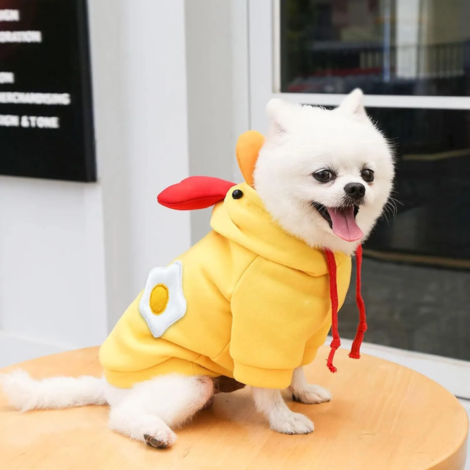 Warm Dog Winter Clothes Cute Fruit Dog Coat Hoodies Fleece Pet Dogs Costume Jacket for French Bulldog Chihuahua Ropa para Perro(5 Yellow Duck,XS)