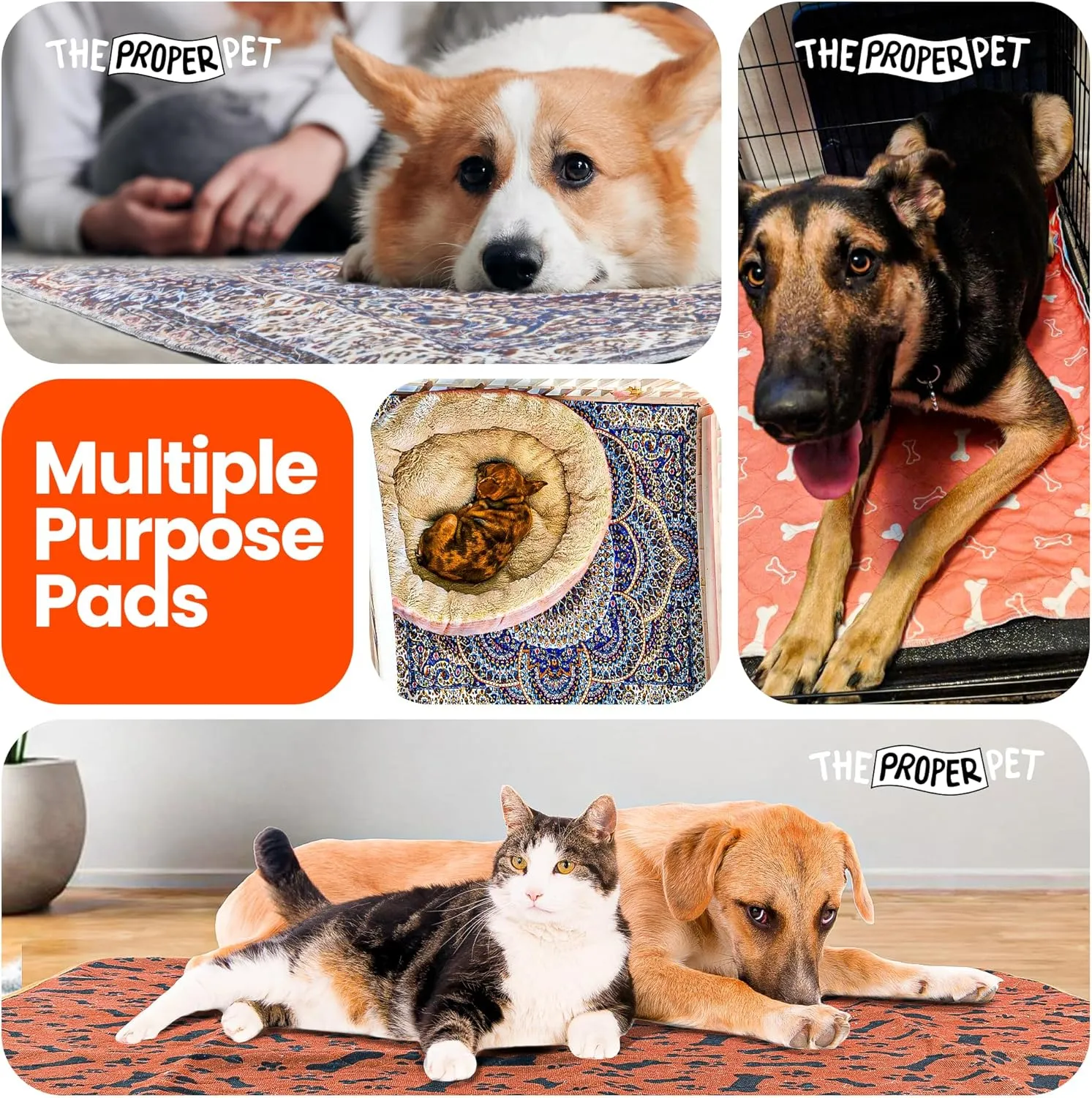Washable Pee Pads for Dogs 28x32 - 2Pack Super Absorbent Reusable Puppy Potty Training Pad - Waterproof Cloth Whelping Blankets - Urine Leakage & Non-Slip Mat for Housebreaking Carpet