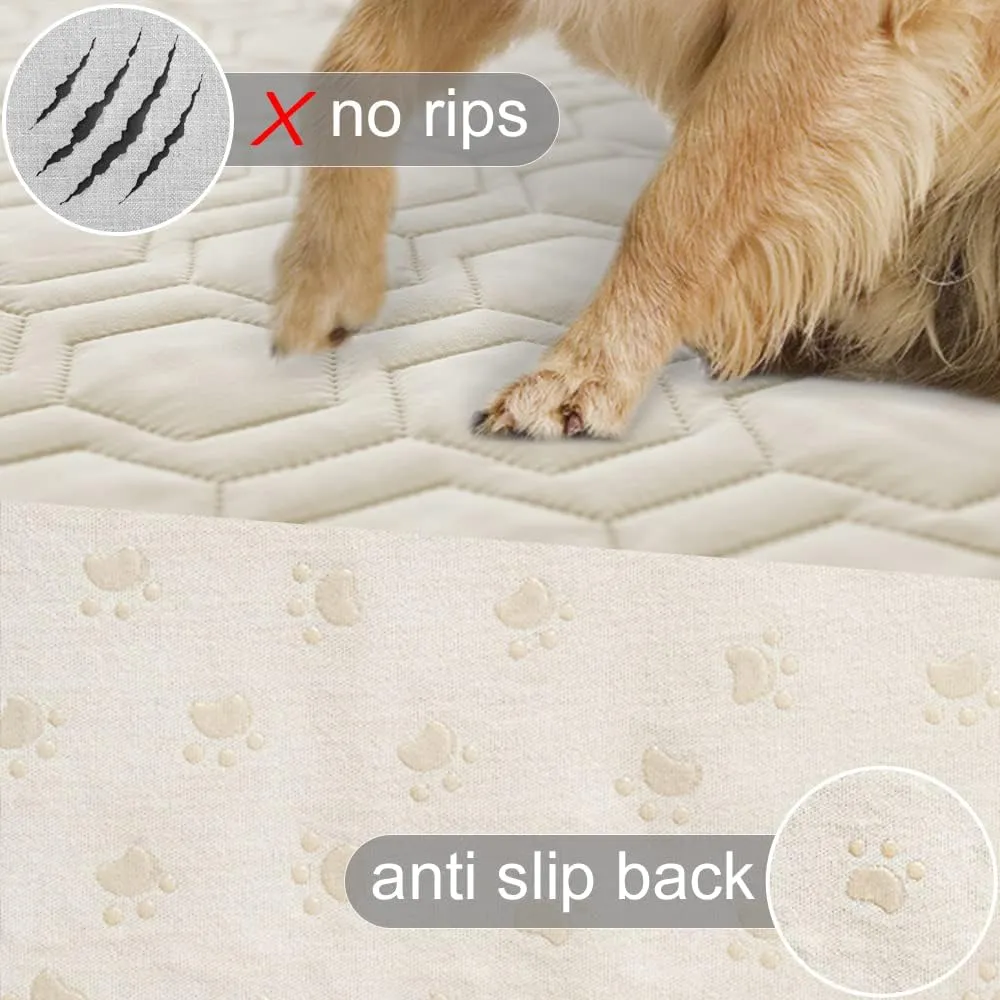 Waterproof and Anti-Slip Dog Bed Cover and Pet Blanket Sofa Pet Bed Mat car Incontinence Mattress Protectors Furniture Couch Cover for Most Cats Dogs, Pets30x70-Ivory