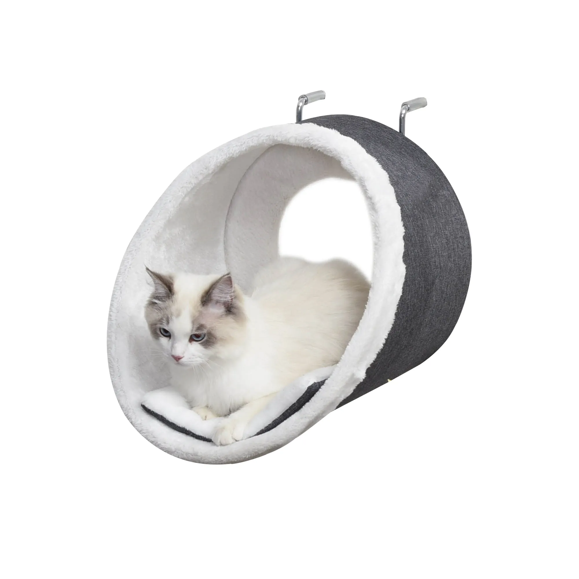 Windowsill Mounted Cat Perch Hanging Kitten House with Comfortable Removable Flannel Carpet