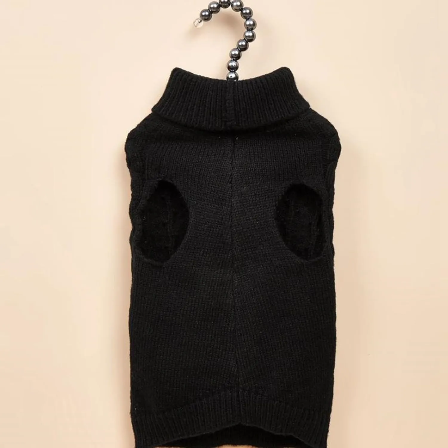 Yanmucy Dog Turtleneck Sweater Bow Knitting Dog Jumper Warm Dog Winter Clothes Pullover Knitwear Crochet Dog Coat Christmas Costume for Small Medium Large Dogs Cats (Medium, Black)