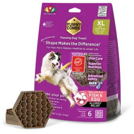 Yummy Combs Fish & Egg Flossing Adult Dog Treats (Medium 12 oz (26-50 lbs 12-22 kg))